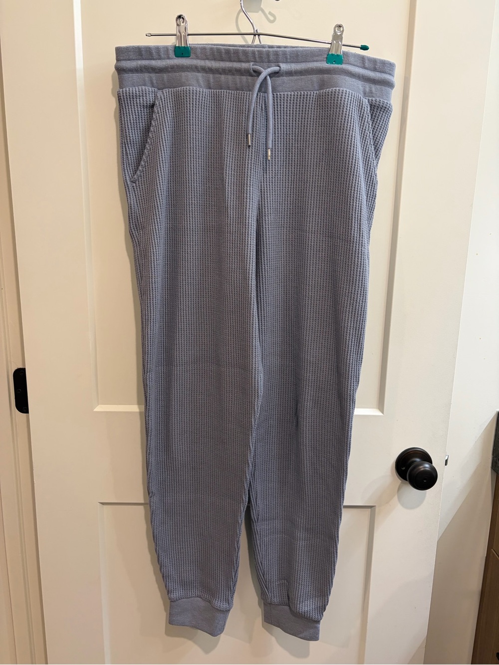 GAP Women’s Light Blue Waffle Knit Drawstring Joggers